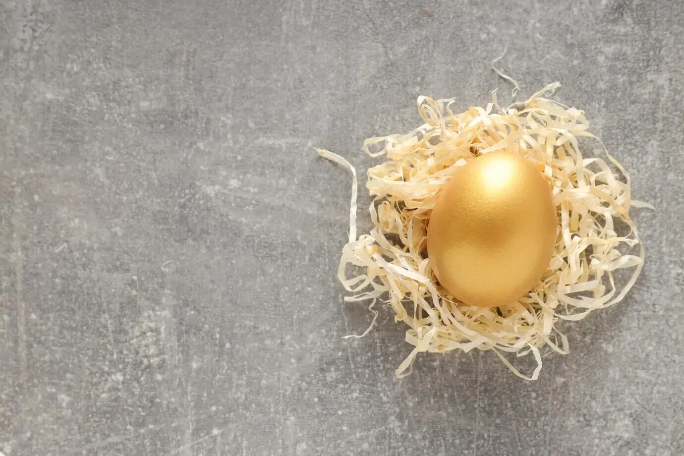 Goldenes Ei, Ersparnisse für die Altersvorsorge, Investitionen, Ruhestand, Platz für Text